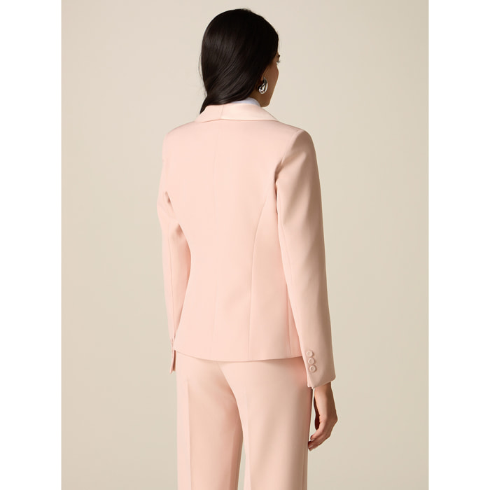 Oltre - Blazer con solapas de raso - Rosa
