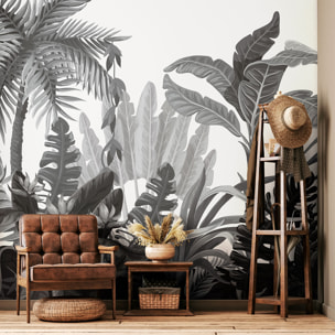 Papier peint panoramique jungle préencollé tropicale humide H 250 x L 240 cm