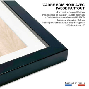 Affiche  scandi  de roseaux Affiche sous cadre noir