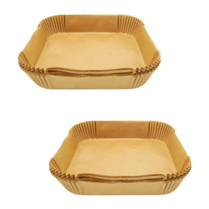 Ensemble de 100 Moules en papier pour air fryer carrés 20 cm Fackelmann Divers
