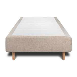 Lit avec tête de lit capitonnée tissu et sommier tapissier Ep20
