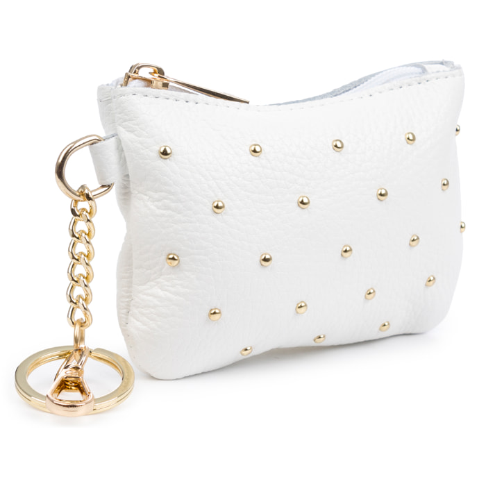 Bellosguardo Monedero Mujer. De piel auténtica acabado Dollaro con detalles metálicos.