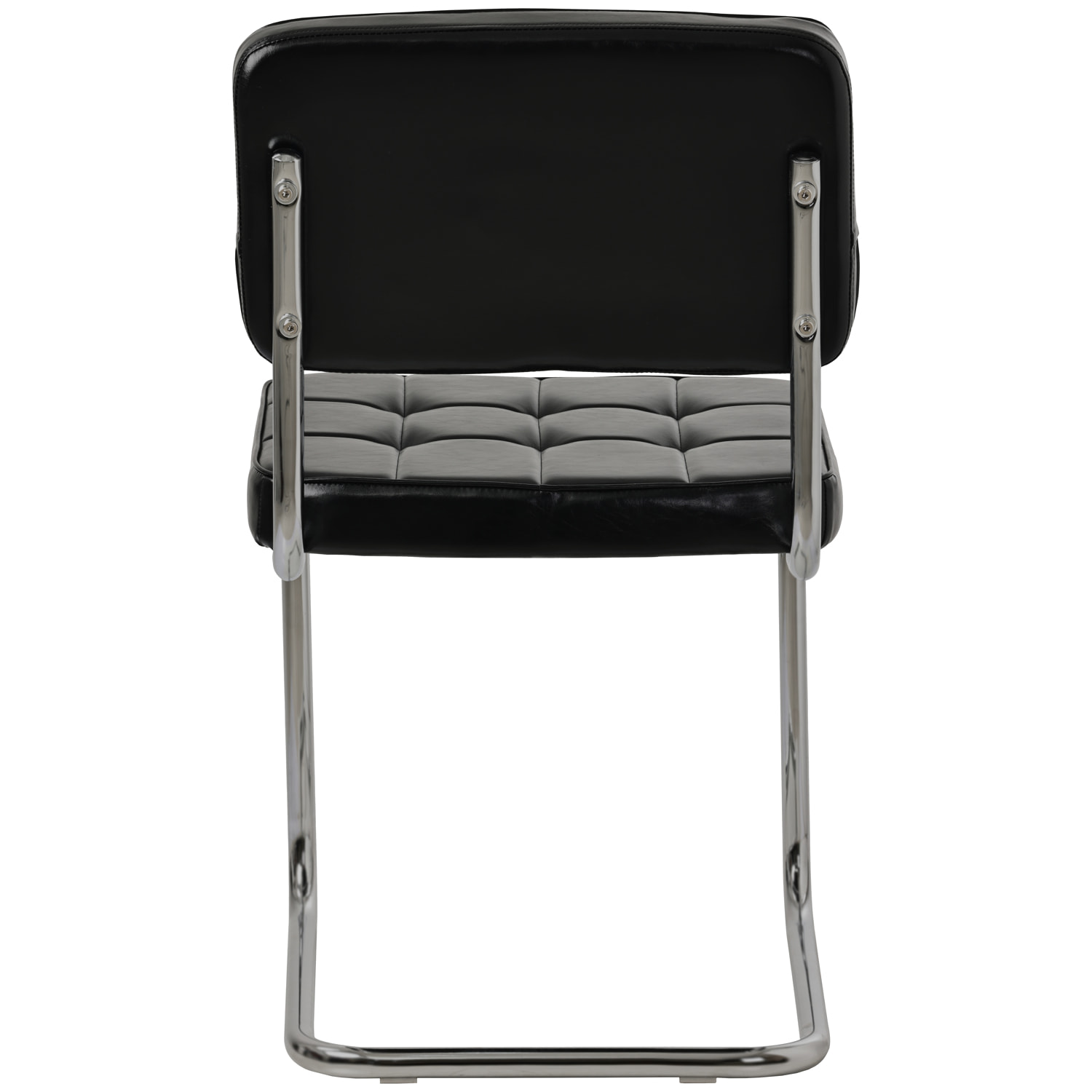 Lot de 2 chaises cantilever en simili noir MARIA