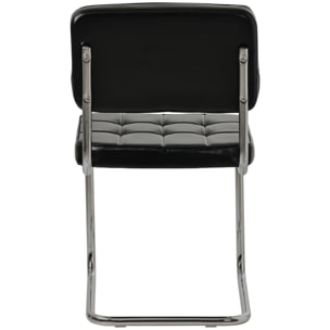 Lot de 2 chaises cantilever en simili noir MARIA