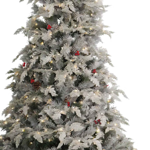 Sun LED - Albero di Natale con neve e decorazioni, luci LED Ø127x210H, 916 rami