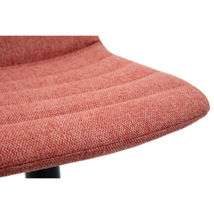 Tabourets de bar réglables en tissu effet velours texturé terracotta et métal (lot de 2) SAURY