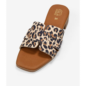 Sandalias de piel leopardo con tacón