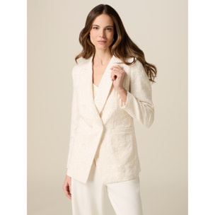 Oltre - Giacca blazer con paillettes - Bianco