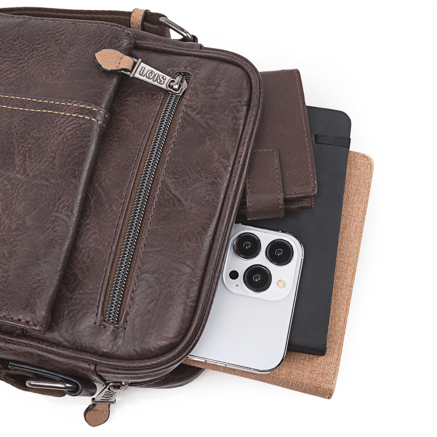 Bandolera Hombre Vegana Lois Warren Marron