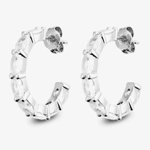 Orecchini a Semicerchio con Cubic Zirconia placcati Oro Rosa 18Kt