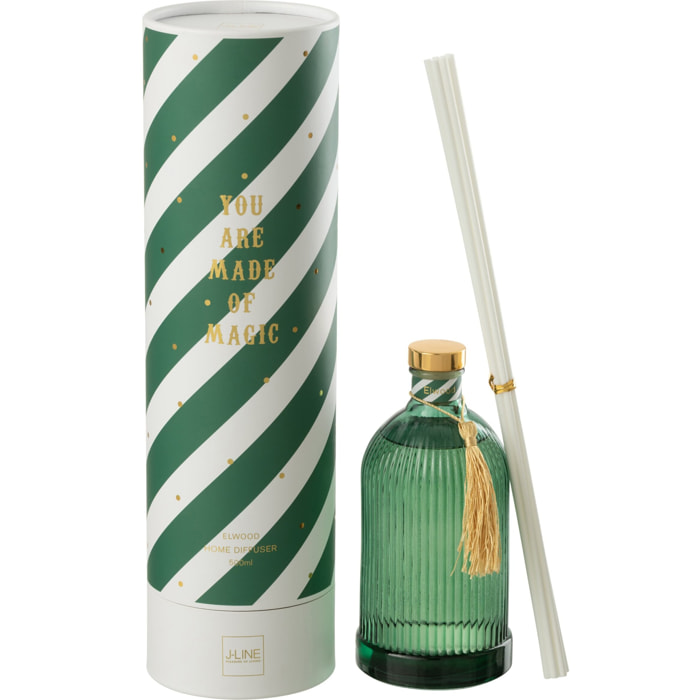 J-Line bâtonnets parfumés Magic - Elwood - verre - blanc/vert - large