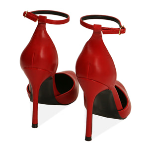 Décolleté rosse con cinturino, tacco 10,5 cm