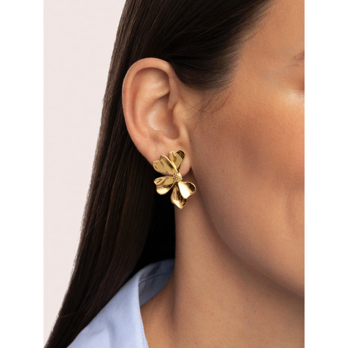 Pendientes Camelia Baño Oro
