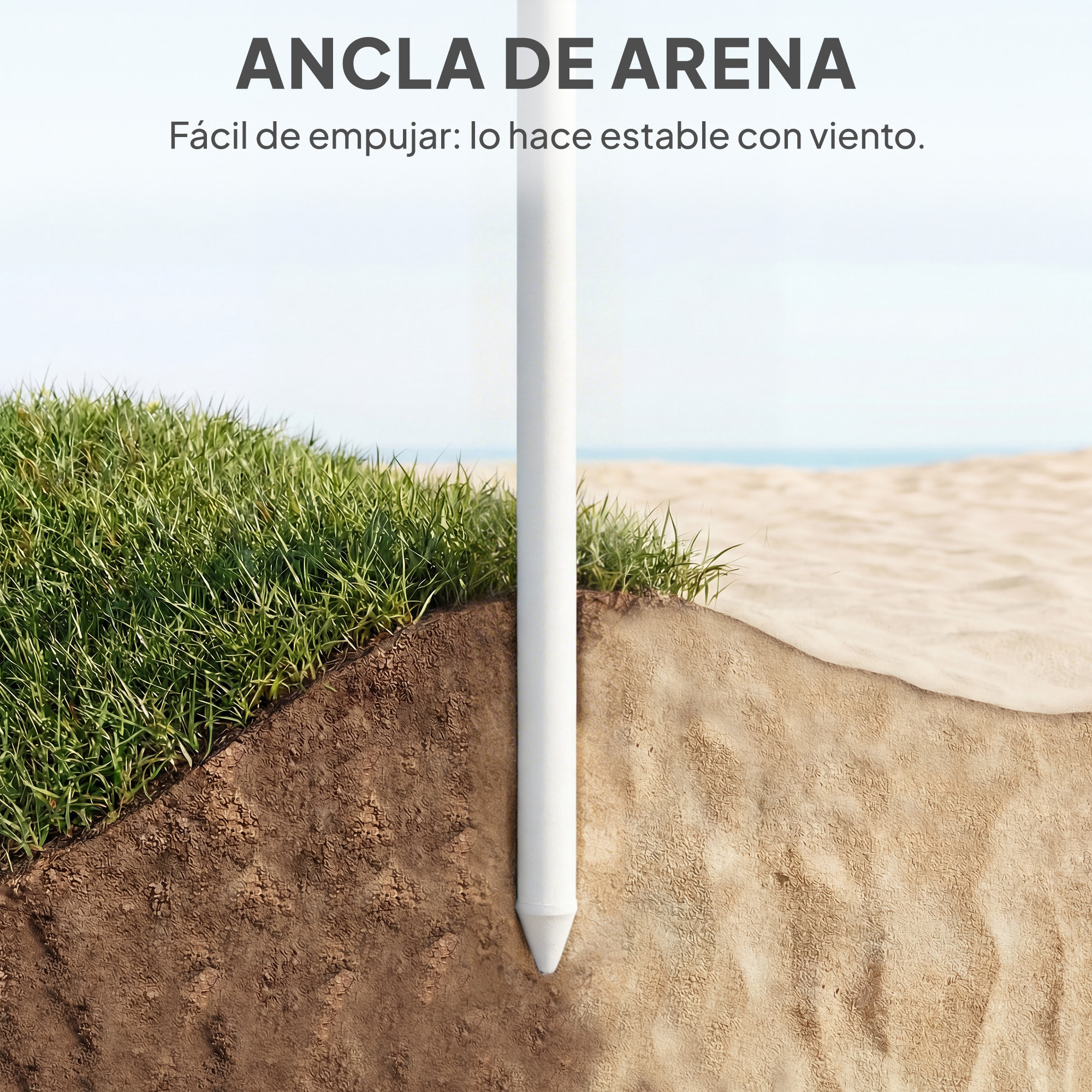 Sombrilla de Playa con Flecos Ø180 cm, Sombrilla de Terraza Exterior con Altura Ajustable, Inclinación, Anclaje Arena y Bolsa de Transporte, UPF30+, Estampado de Hojas, Verde