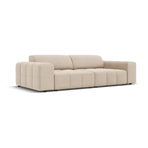 Canapé "Luc" 3 places en velours beige clair