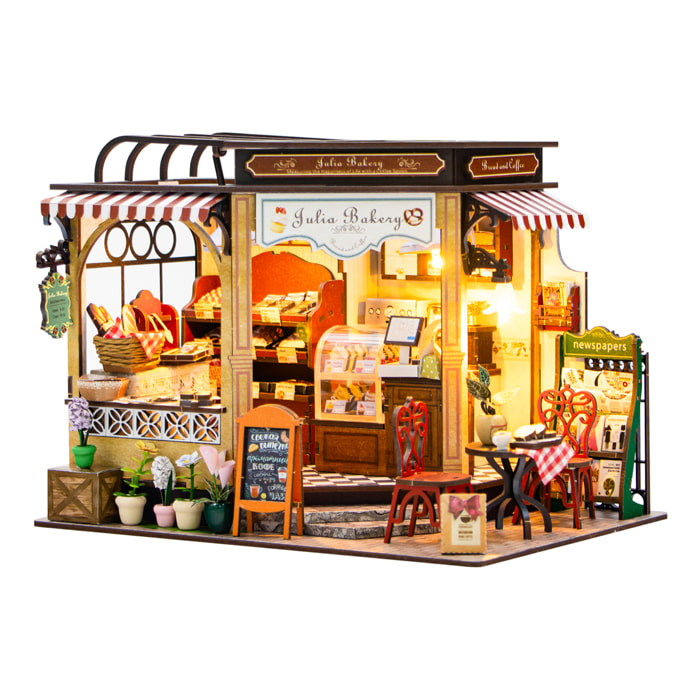 Panetteria Julia. Modello 3D realistico con grande dettaglio e luci LED.