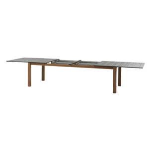 Table de jardin extensible rectangulaire "Miceira" graphite & honey 14 places en aluminium