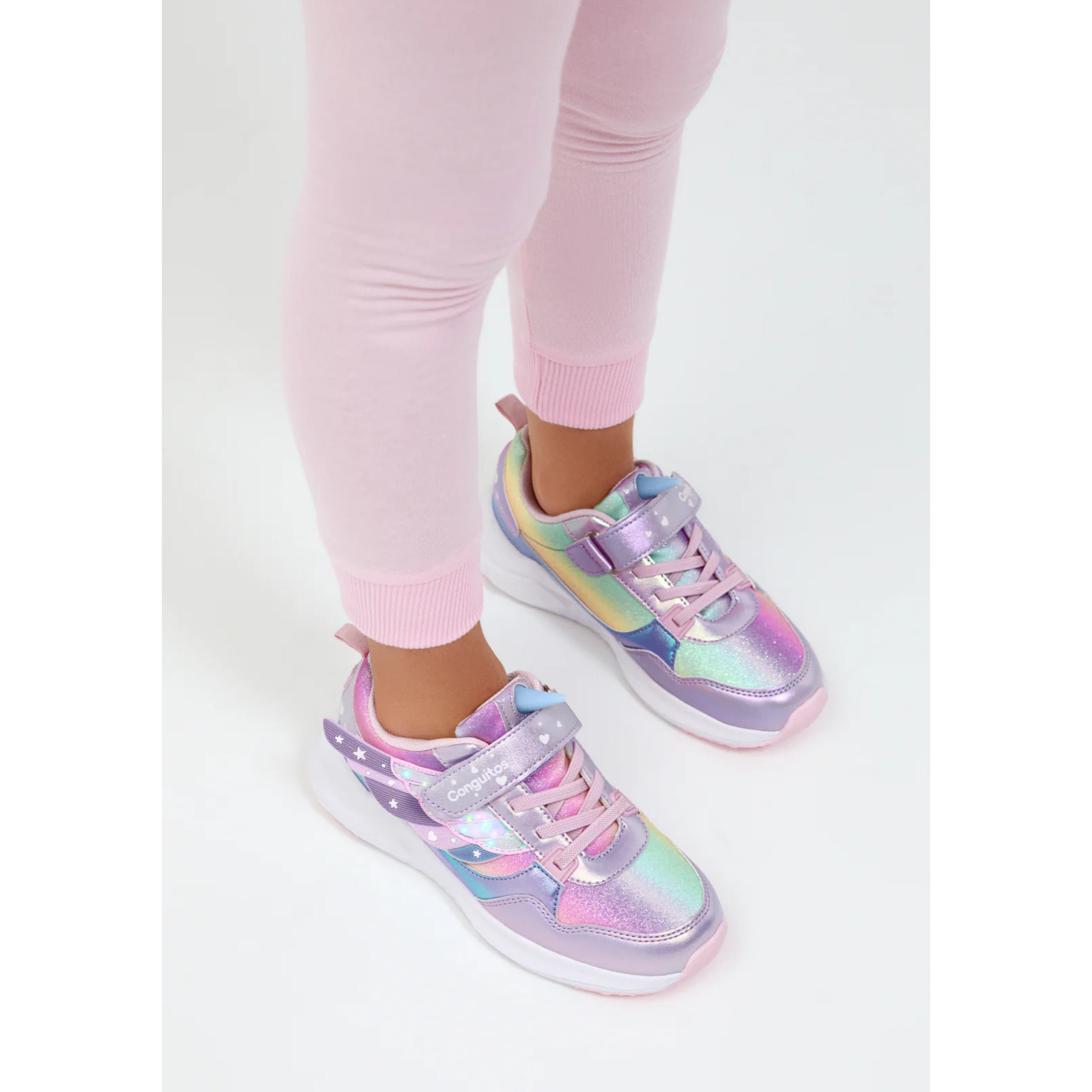 Zapatillas De Luces De Niña Con Cordones Elásticos