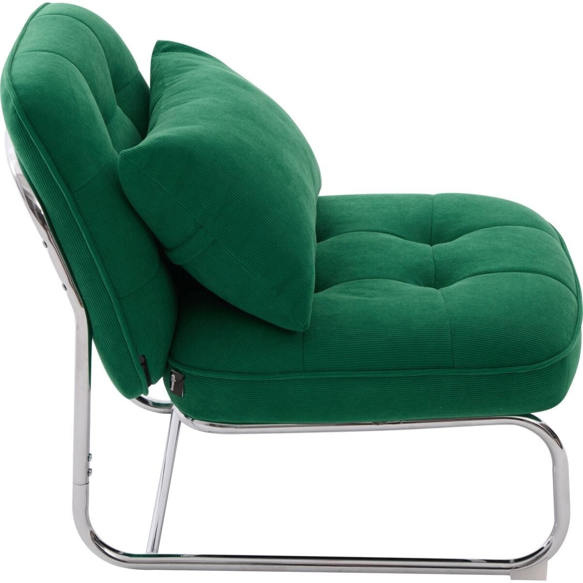 Fauteuil en velours côtelé et piètement chromé - MARVIN