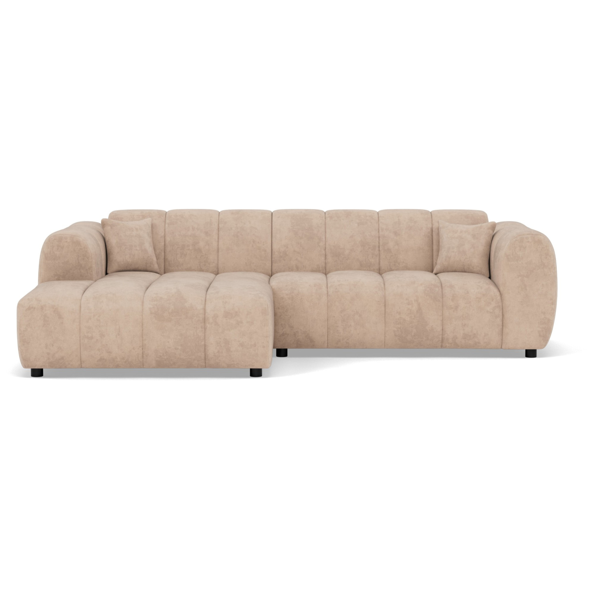 Curtis - canapé d'angle gauche 4 places en simili - Beige