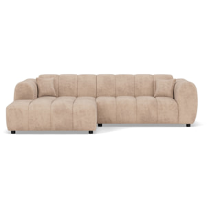 Curtis - canapé d'angle gauche 4 places en simili - Beige