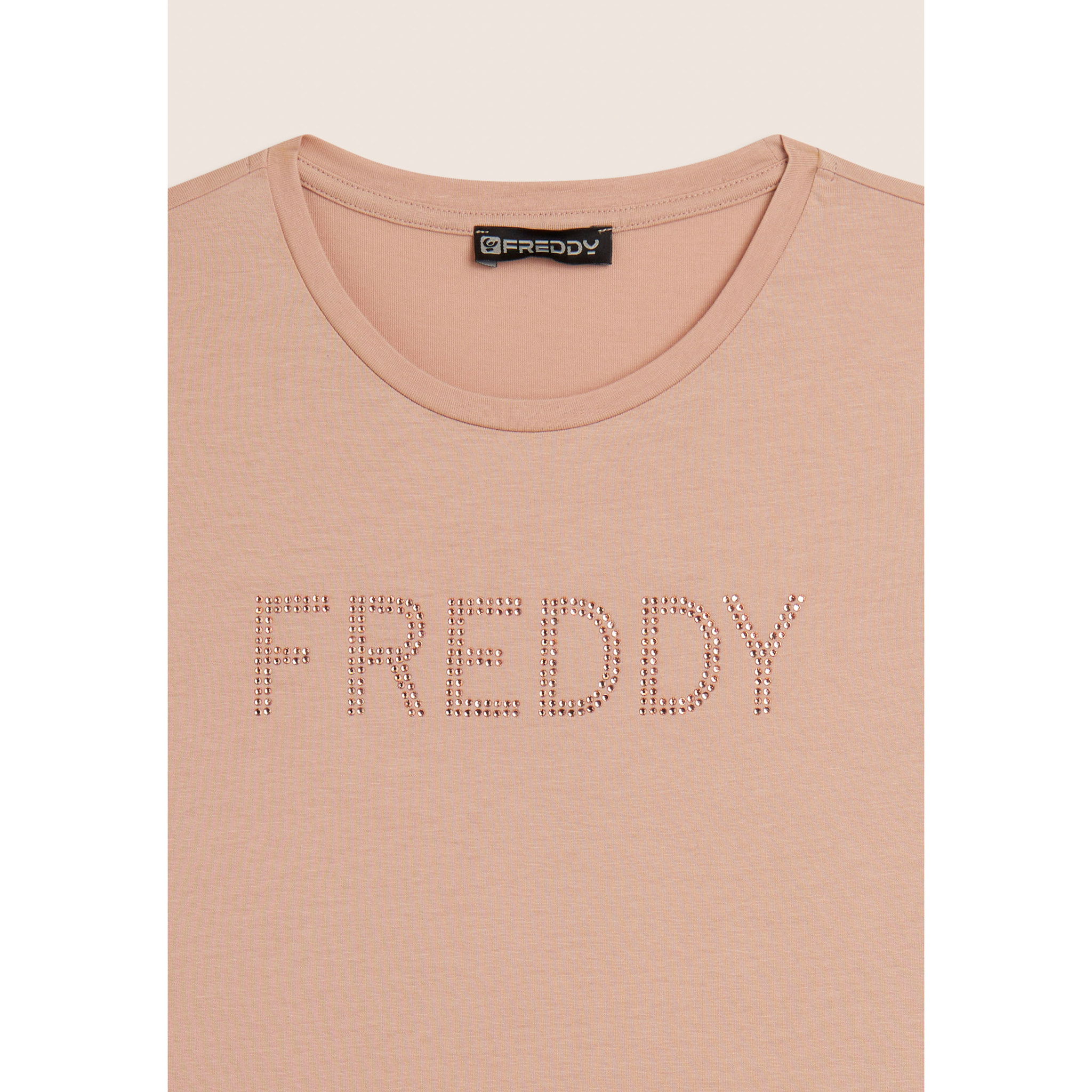 T-shirt manica corta con logo FREDDY in strass