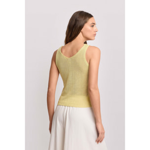 Kocca - Top in maglia con scollo a V Donna, Tinta unita, Scollo a V