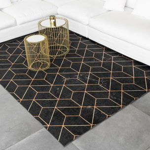 Stampa - tapis de salon lavable à motif, noir