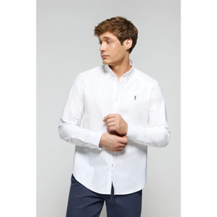 Camisa oxford blanca con logo bordado Rigby Go