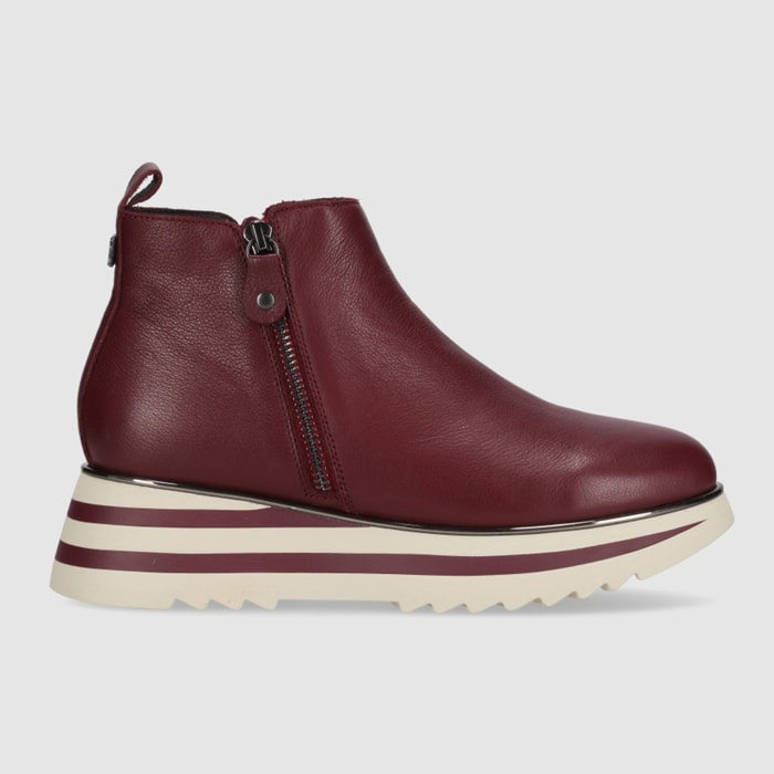 Botines de Piel - Burdeos - Tacón: 5 cm