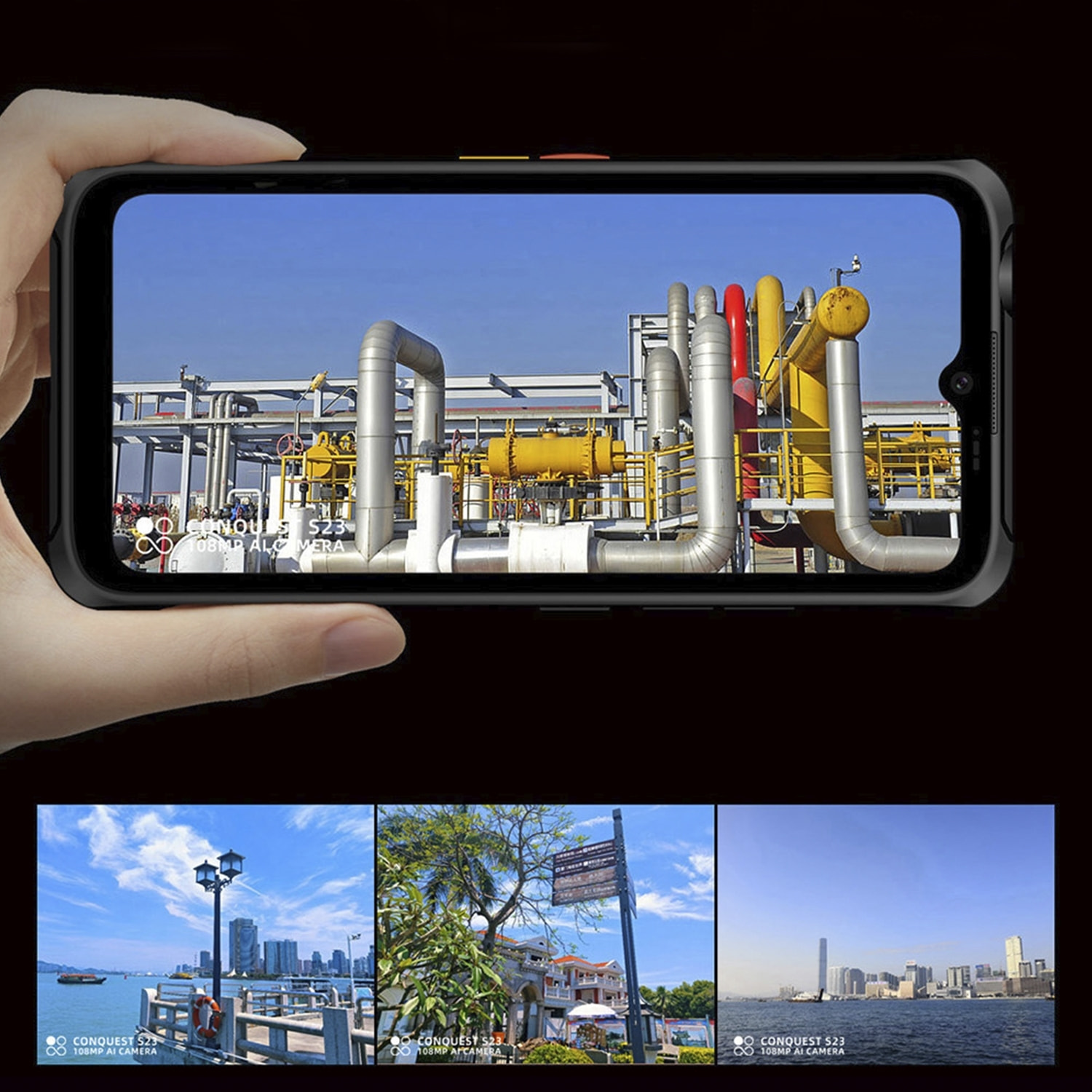 DAM Smartphone  PROFESSIONAL RUGGED S23 5G, Android 12, 12GB RAM + 256GB. Schermo 6,58''. Telecamera AI da 108 MP, visione notturna da 20 MP. Grado militare IP68/IPK69 MIL-STD-810H. Funzioni professionali. 8x1,8x17,2 cm. Colore nero