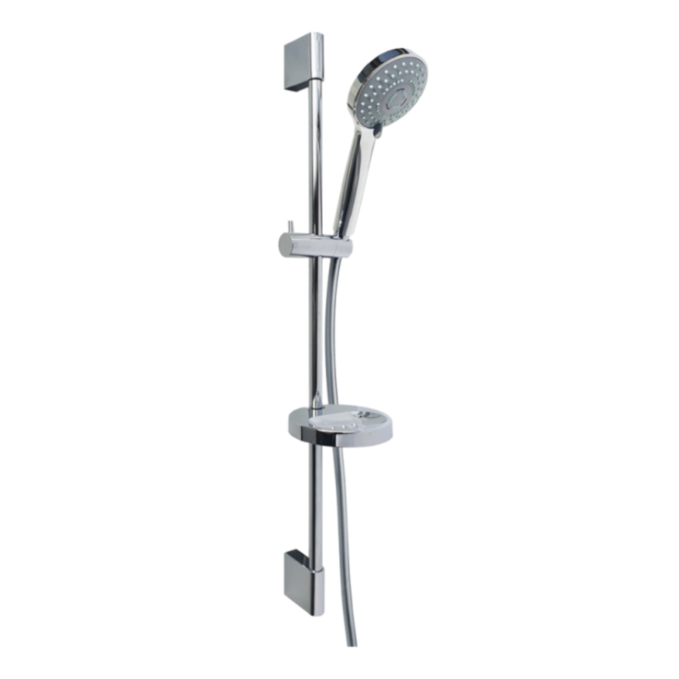 Pack pommeau de douche rond 3 jets + flexible + barre + porte savon PAINI Ruby