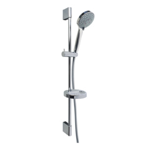 Pack pommeau de douche rond 3 jets + flexible + barre + porte savon PAINI Ruby
