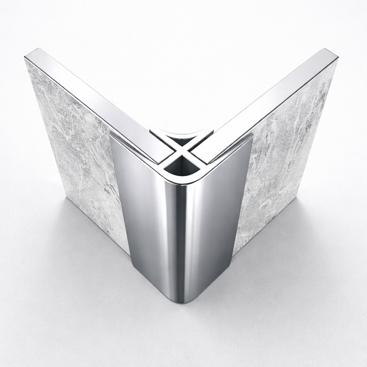 Pack 3 Panneaux Muraux Pierre Artic Storm 90x250 cm + Profilés Chrome - STONE'IT