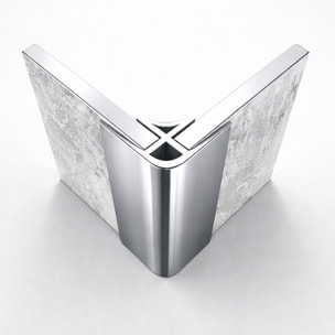 Pack 3 Panneaux Muraux Pierre Artic Storm 90x250 cm + Profilés Chrome - STONE'IT