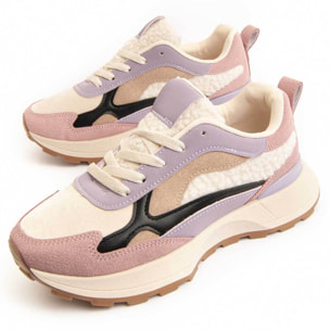 Sneaker De Plataforma - Violeta - Altura: 3 Cm