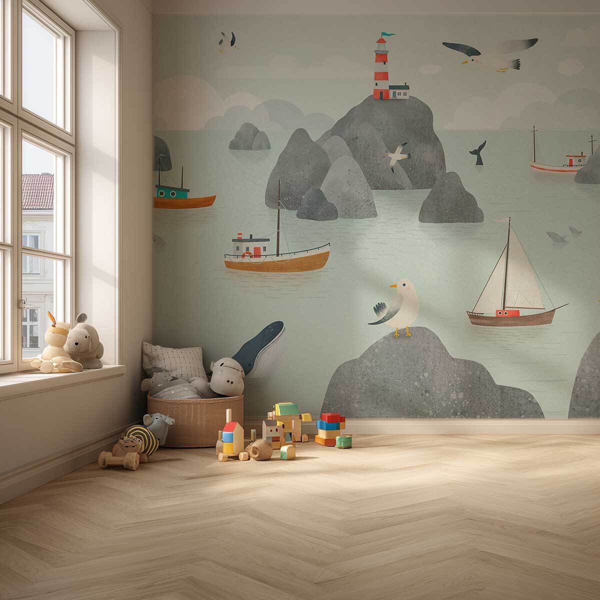 Papier peint baleine chambre enfant Intissé