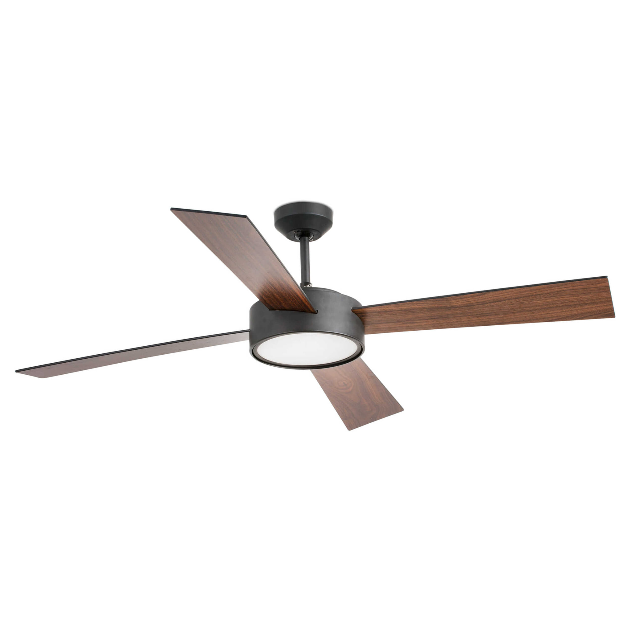 HYDRA L LED Ventilador de techo negro/nogal