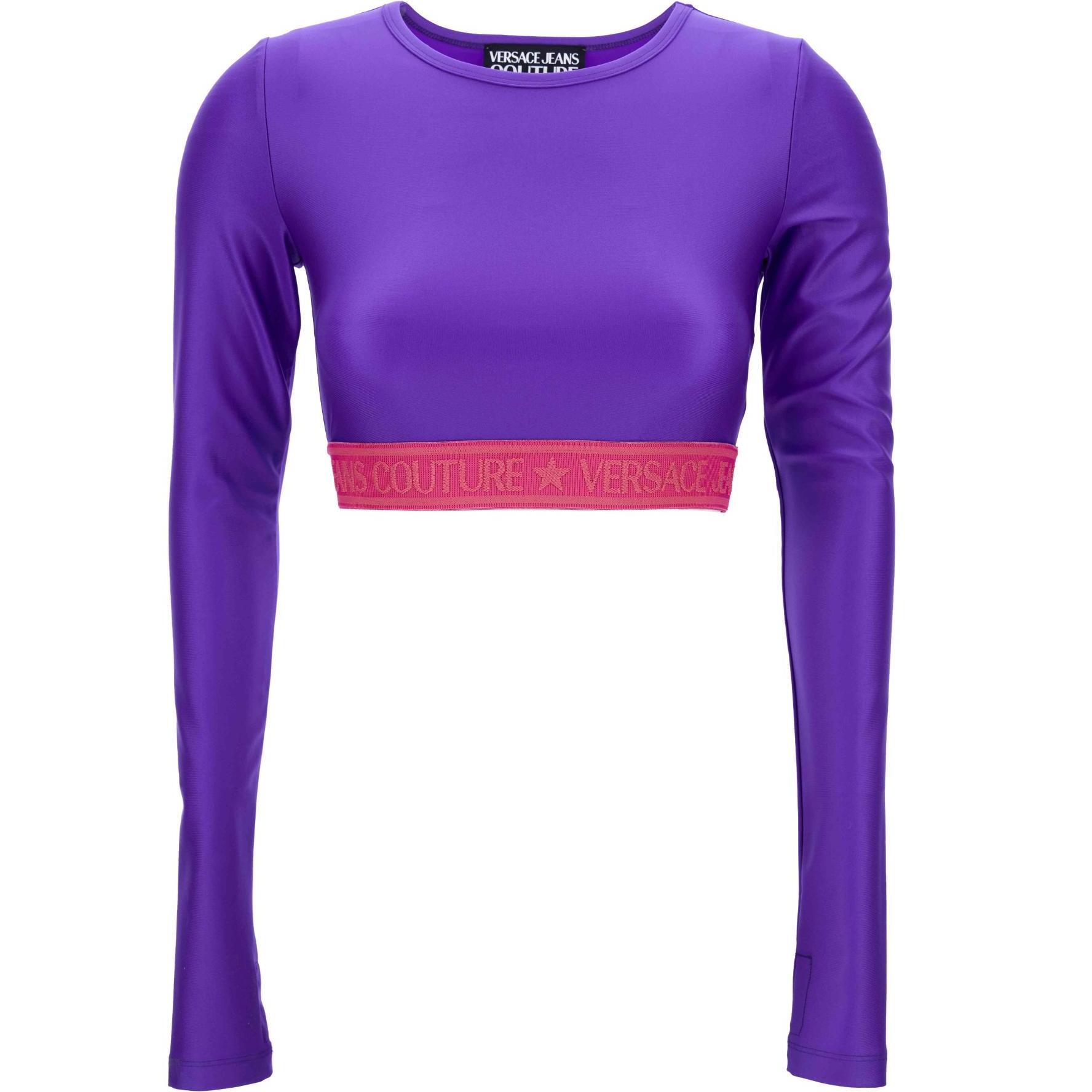 Versace Jeans Couture Top crop con logo Versace Jeans Couture sotto la fascia.