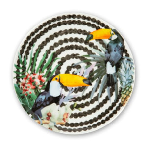 Set de 6 assiettes apéritif en porcelaine Excelsa – Tropical Chic, Multicolore