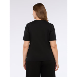 Fiorella Rubino - Camiseta de punto de algodón - Negro