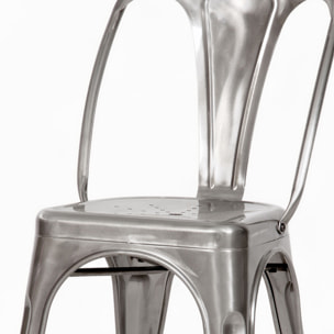 Pack 4 chaises en métal gris - Indus