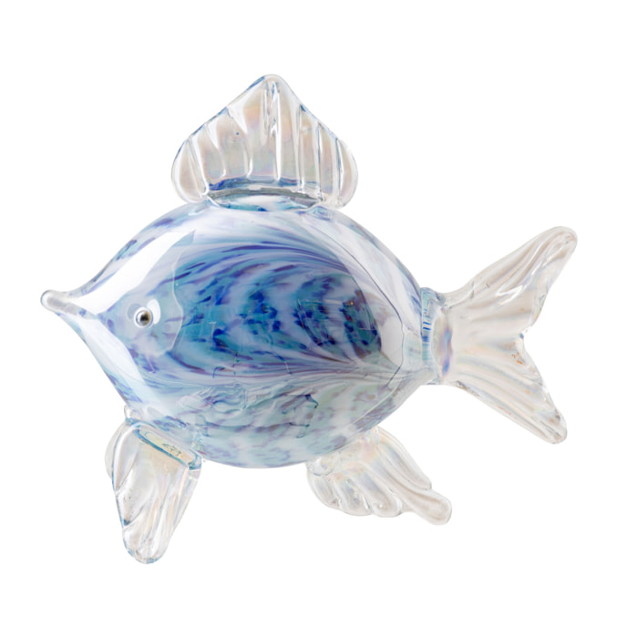 J-Line Presse-papier Fish - verre - bleu