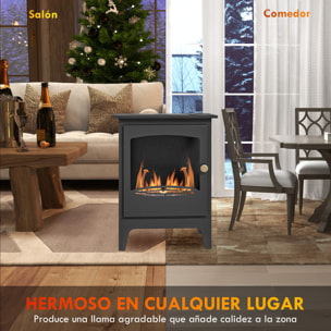 Chimenea de Etanol 7000BTU Chimenea de Bioetanol de Acero con Apagallamas de Acero Inoxidable Tanque de 1,2 L Tiempo de Combustión 3H para Interiores 20-25 m² 39x26x54 cm Negro