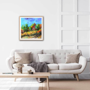 Affiche  trio vert Affiche + cadre en bois - Chêne