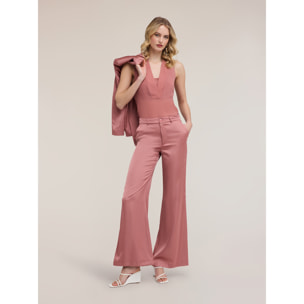 Motivi - Top escote en v de georgette - Rosa