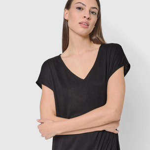 Vestido largo viscosa negro