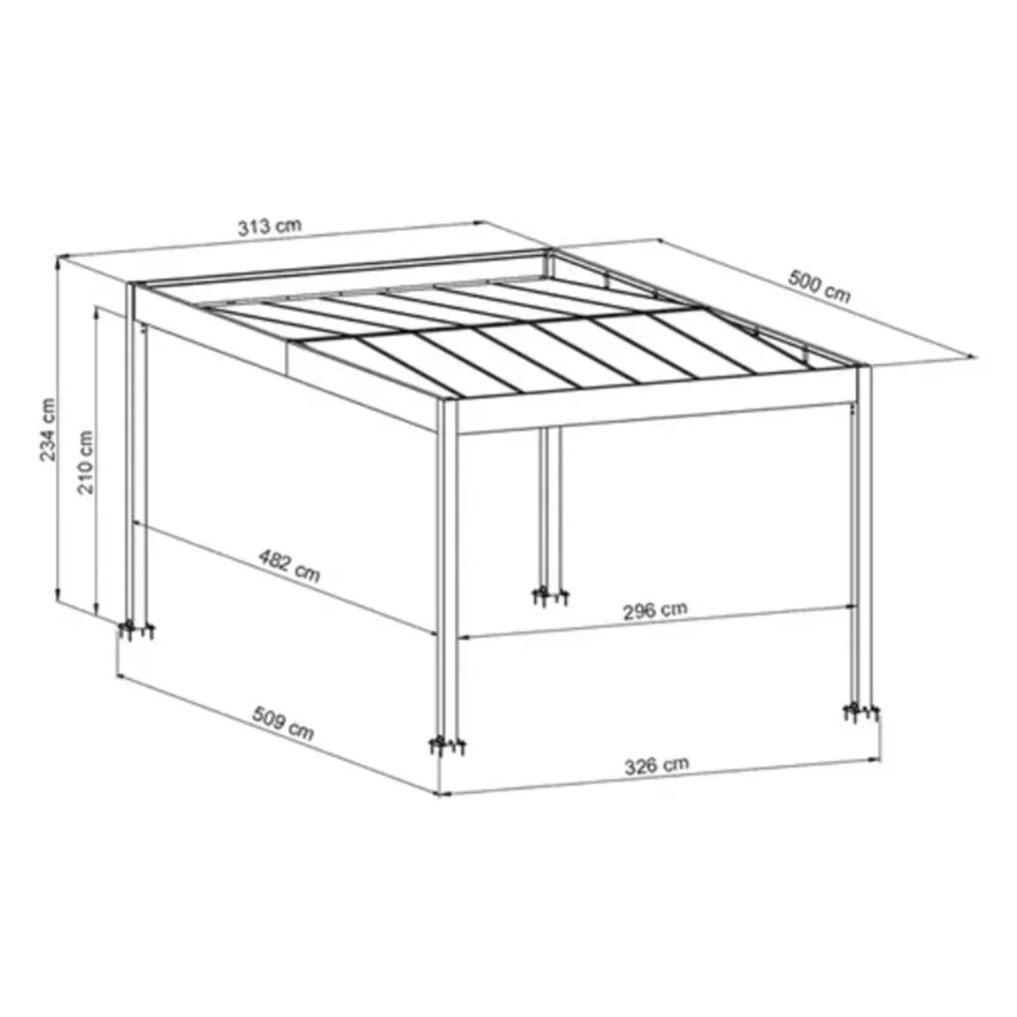 Carport aluminium Blanc Trigano - LIBECCIO + 5 claustras - 16 m²