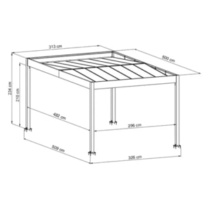 Carport aluminium Blanc Trigano - LIBECCIO + 5 claustras - 16 m²