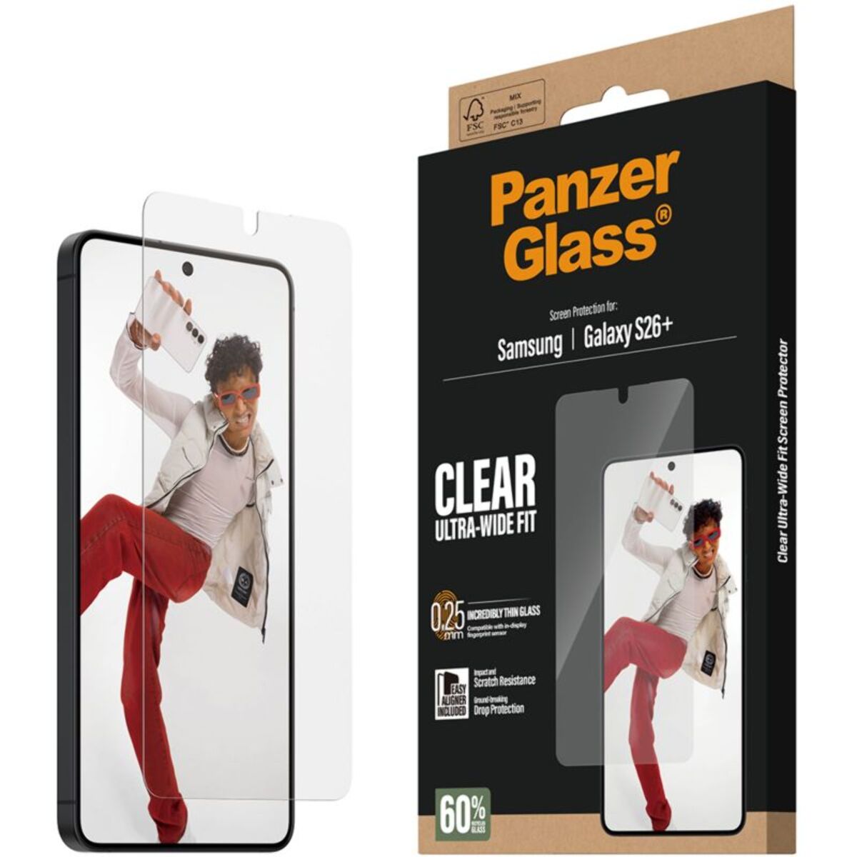 Protège écran PANZERGLASS Samsung Galaxy S26 Plus verre trempé